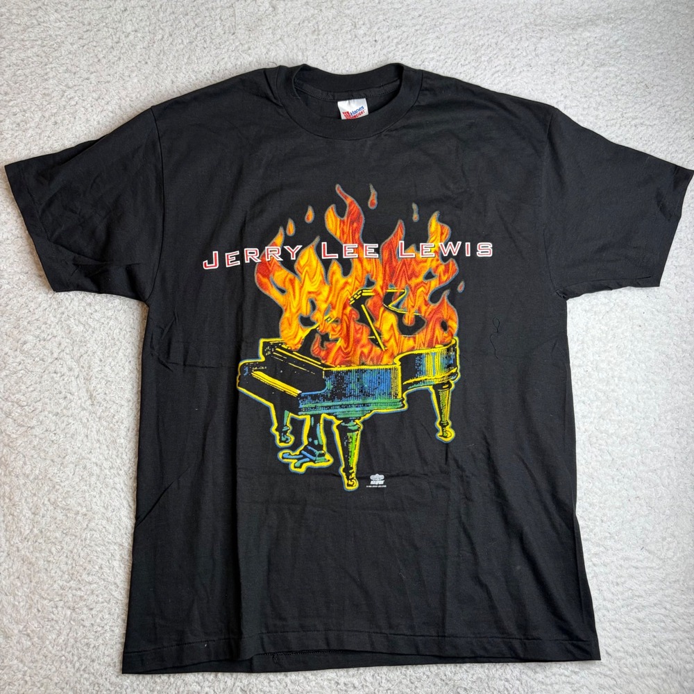 Vintage 1994 Jerry Lee Lewis Great Balls of Fire T Shirt XL Hanes Ultraweight
